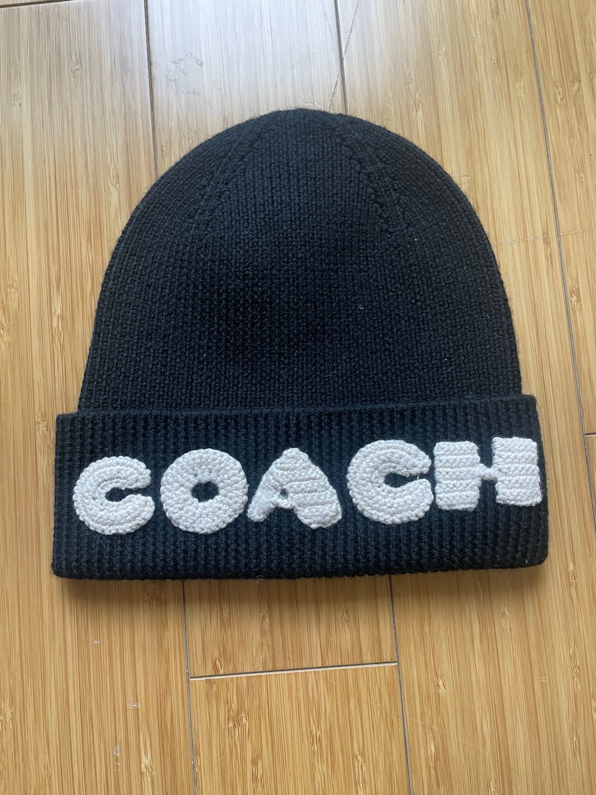 COACH Black Beanie