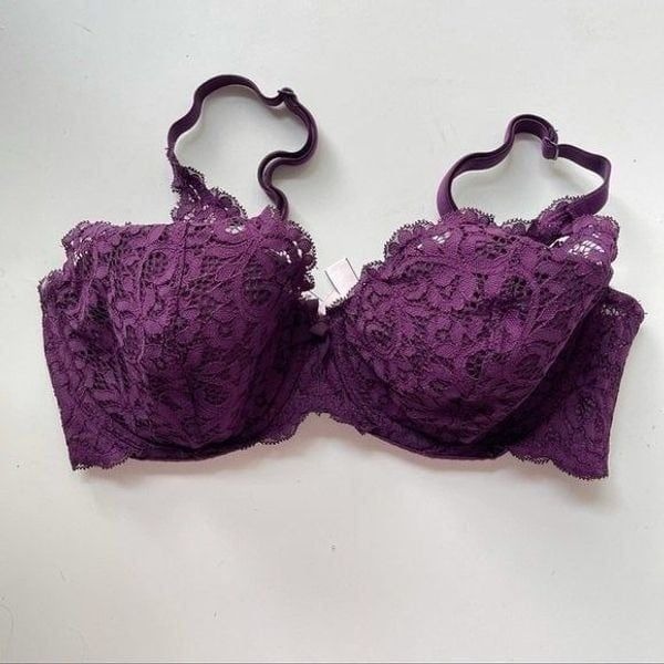 Body by Victoria Lace Lined Demi Bra, Eggplant