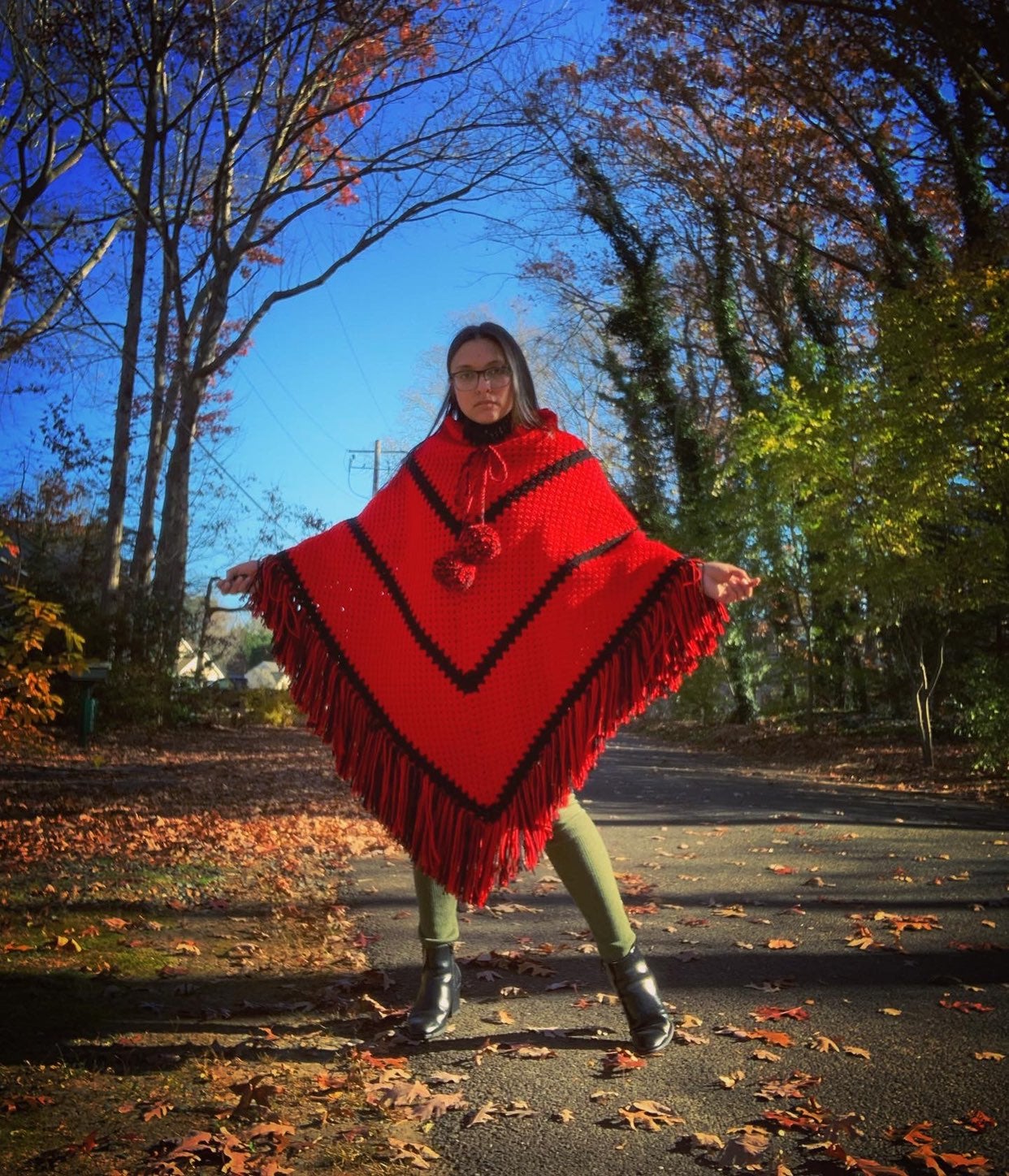 Knit poncho