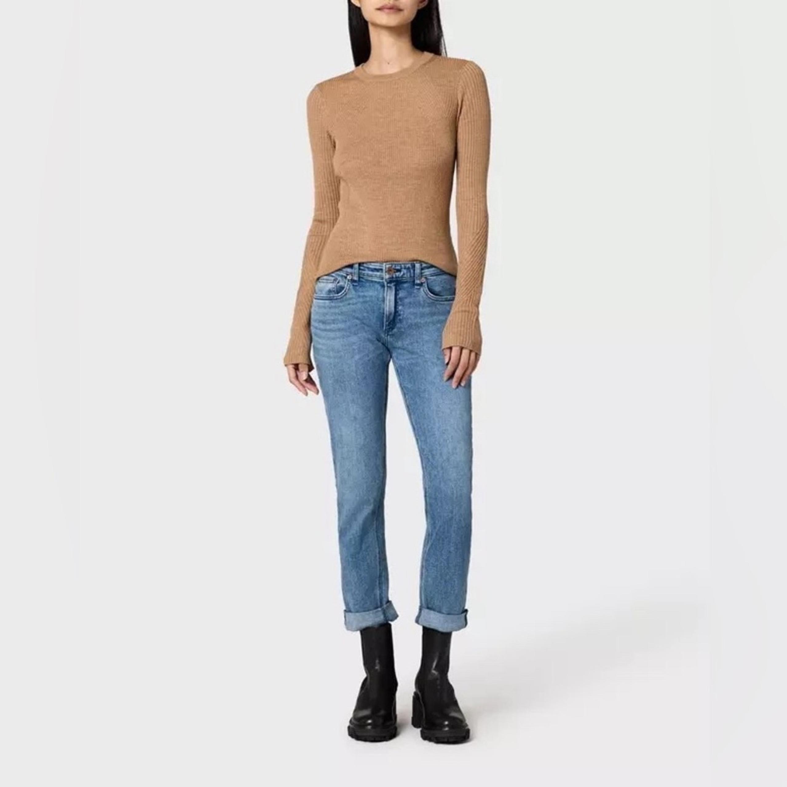 RAG & BONE   Dre Low Rise Cuffed Slim Boyfriend Jeans 31 NEW Pepper Blue Size 10