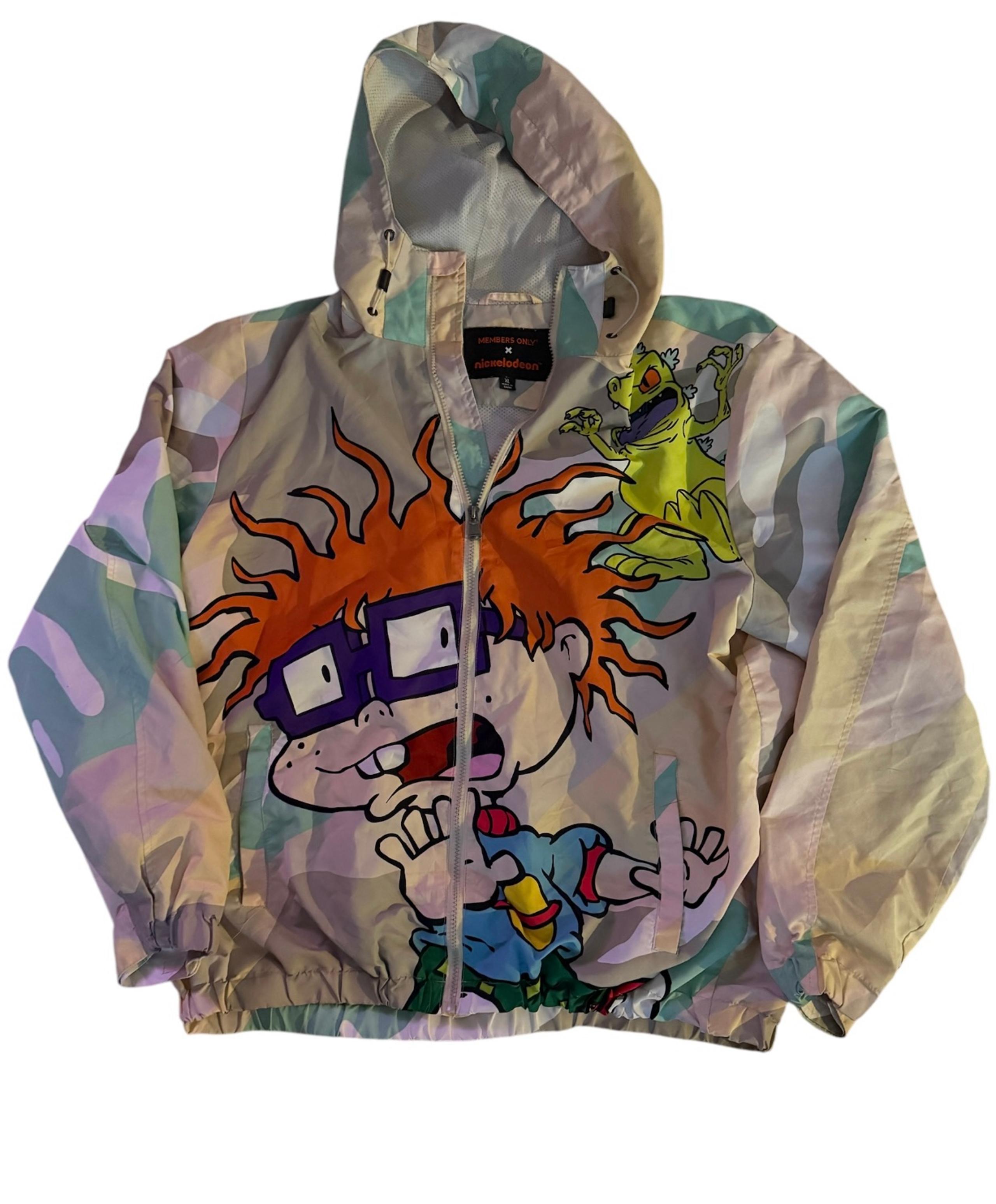 Members Only Mens XL Nickelodeon Rugrats Windbreaker Jacket with Hood