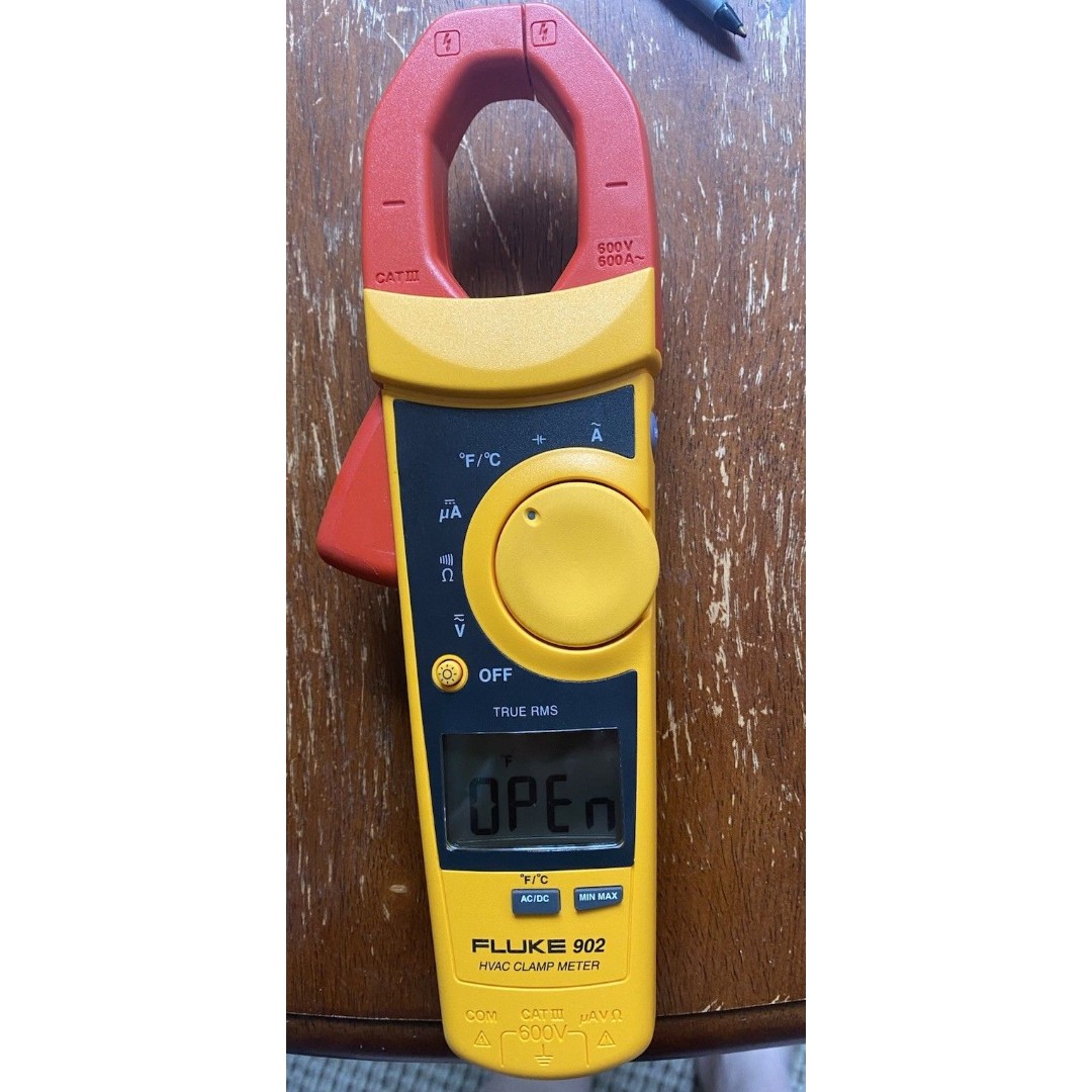 Fluke 902 FC True-RMS HVAC Clamp Meter AC Amp AC/DC Volt Contact Tem