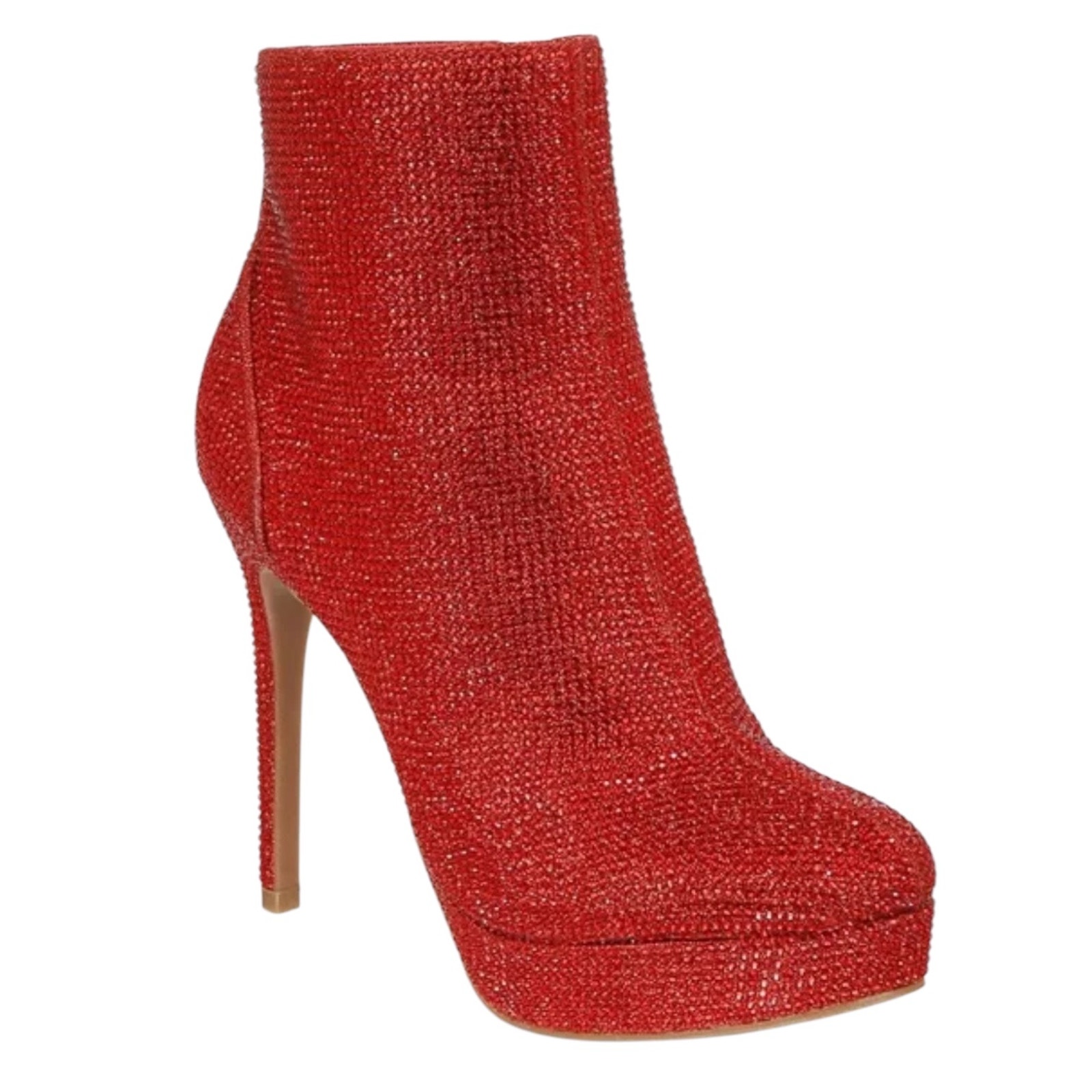 Thalia Sodi Women's Chiara Platform Embellished Dress Booties Red Size 8 1/2