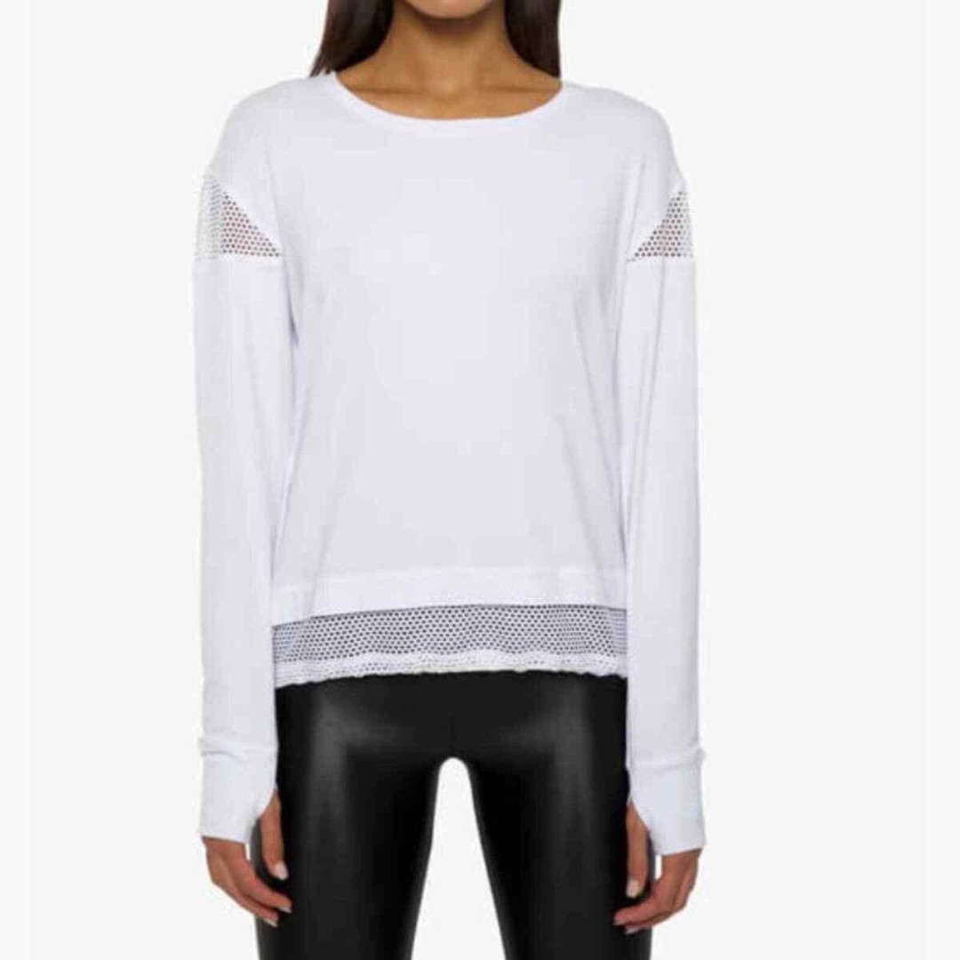 Koral Athletic Workout Long Sleeve T-Shirt Top White Small