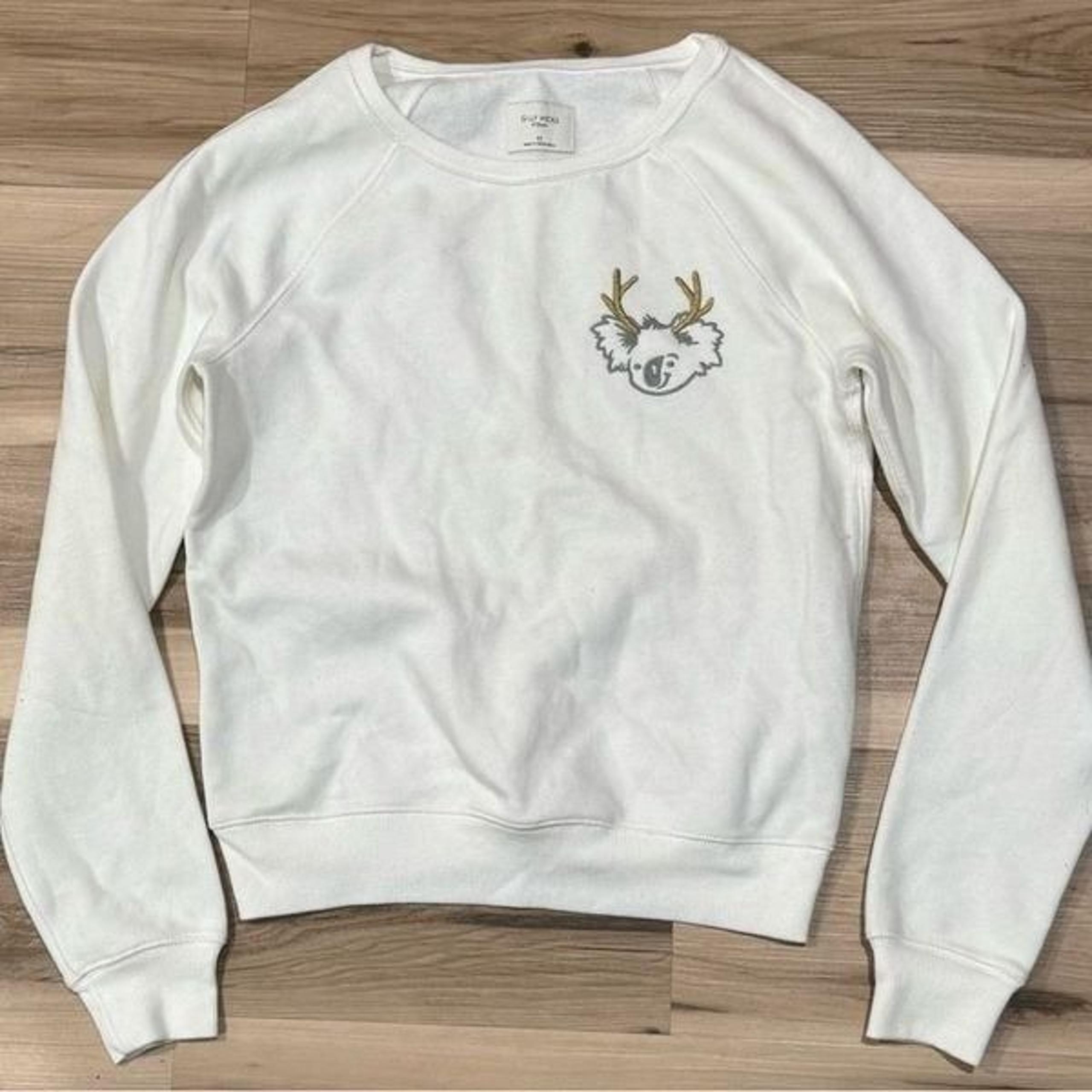 Gilly Hicks Embroidered Koala Reindeer Crewneck Sweatshirt Women’s XS Christmas