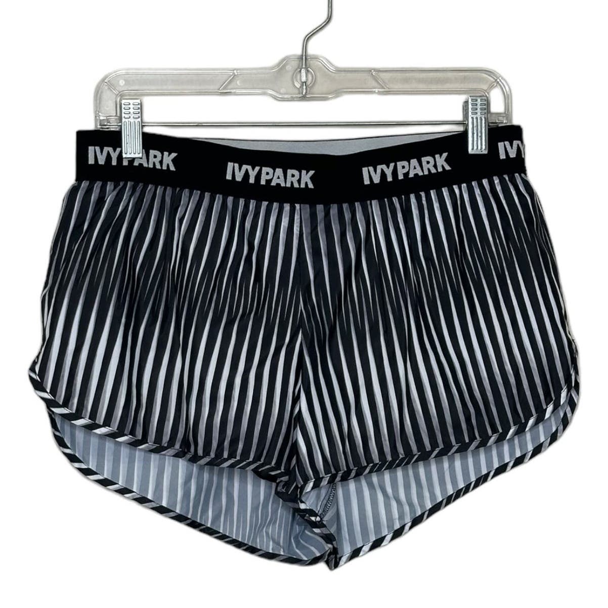Ivy Park black white stripe athletic shorts size Large
