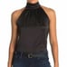 Kendall & Kylie Black Satin Halter Top S