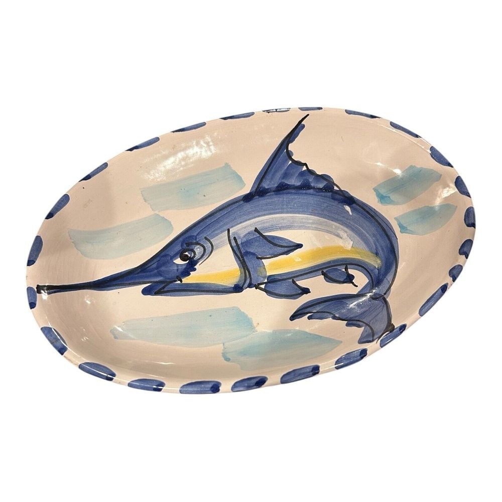 VIETRI Italy Fish Swordfish Oval Stoneware Appetizer Dish/Wall Hanging Plate