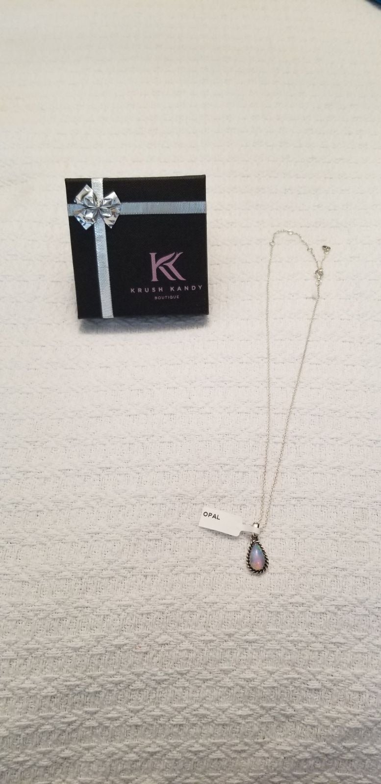 Opal stone necklace