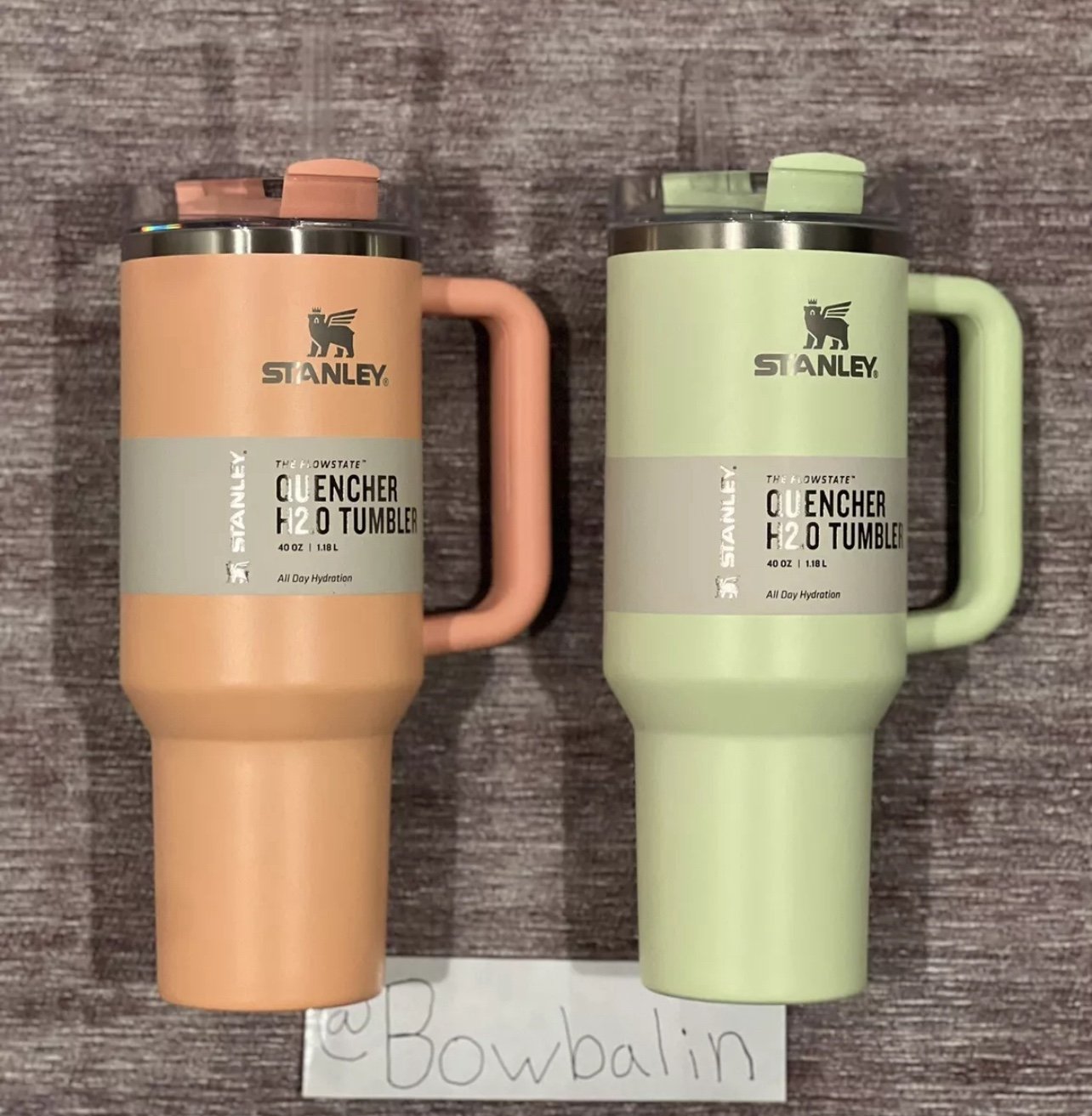 Stanley 40 oz PALE LIME & MELON Stainless Steel Set H2.0 Flowstate Tumbler - NEW
