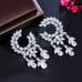 Round Crystal Statement Earrings, Women's White Crystal Statement Earrings