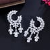 Round Crystal Statement Earrings, Women's White Crystal Statement Earrings