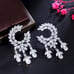 Round Crystal Statement Earrings, Women's White Crystal Statement Earrings