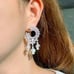 Round Crystal Statement Earrings, Women's White Crystal Statement Earrings