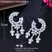 Round Crystal Statement Earrings, Women's White Crystal Statement Earrings