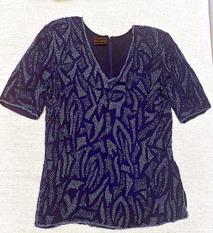 Vintage Silk & Sequin Top - Dress up or dress down