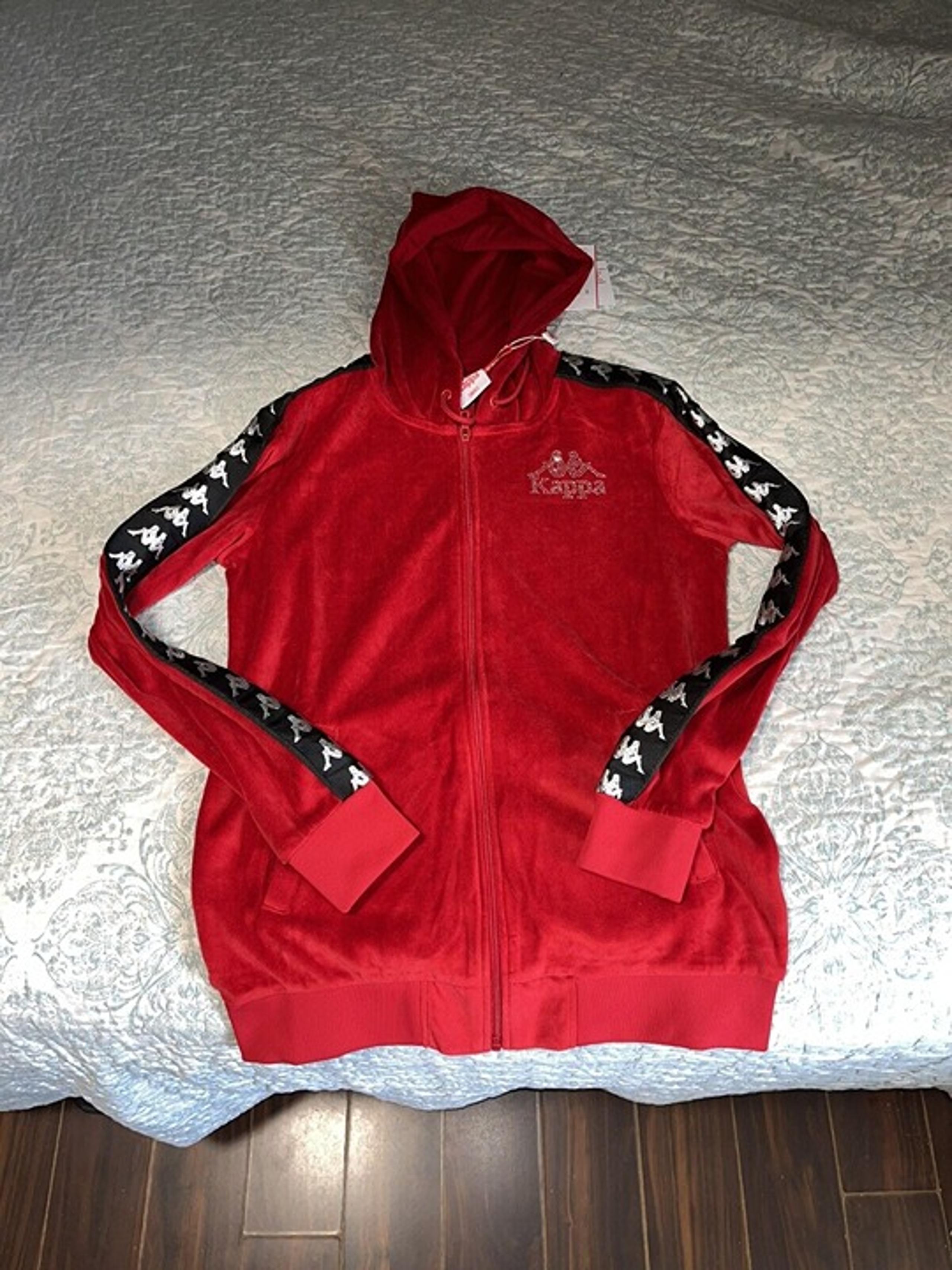 Kappa US Women 222 Banda Stech Zip-Up Hoodie – Red Size Small
