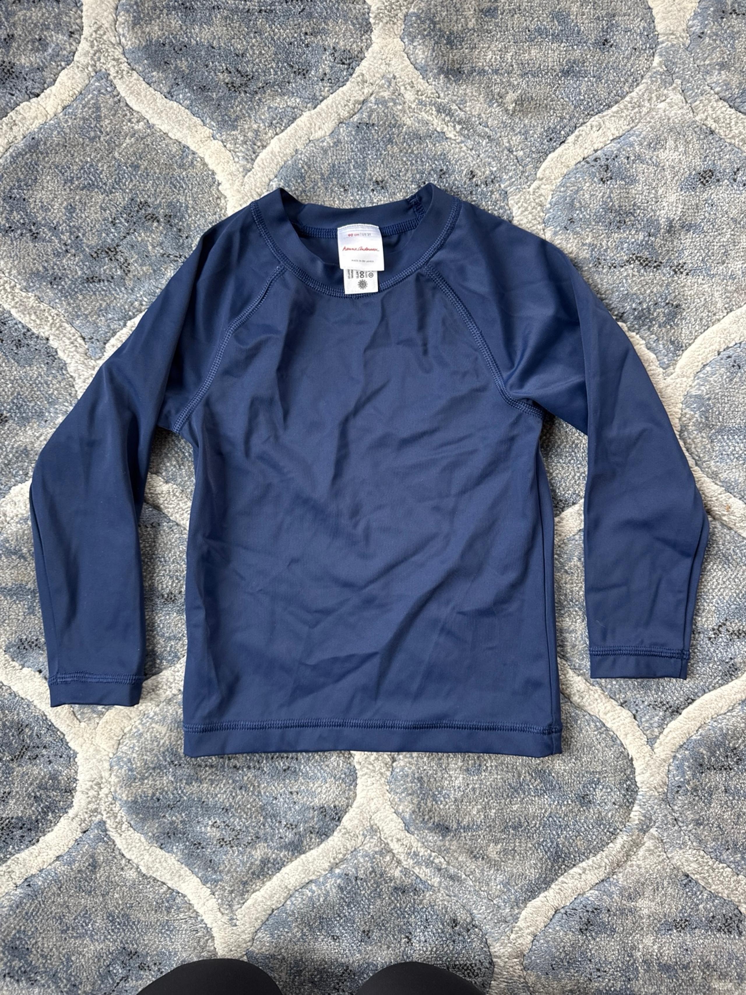 Hanna Andersson Long Sleeve Rash Guard Navy Blue 3T