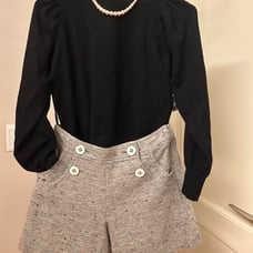 Suit Gray Tweed Buttoned Shorts Size S (S 3)
