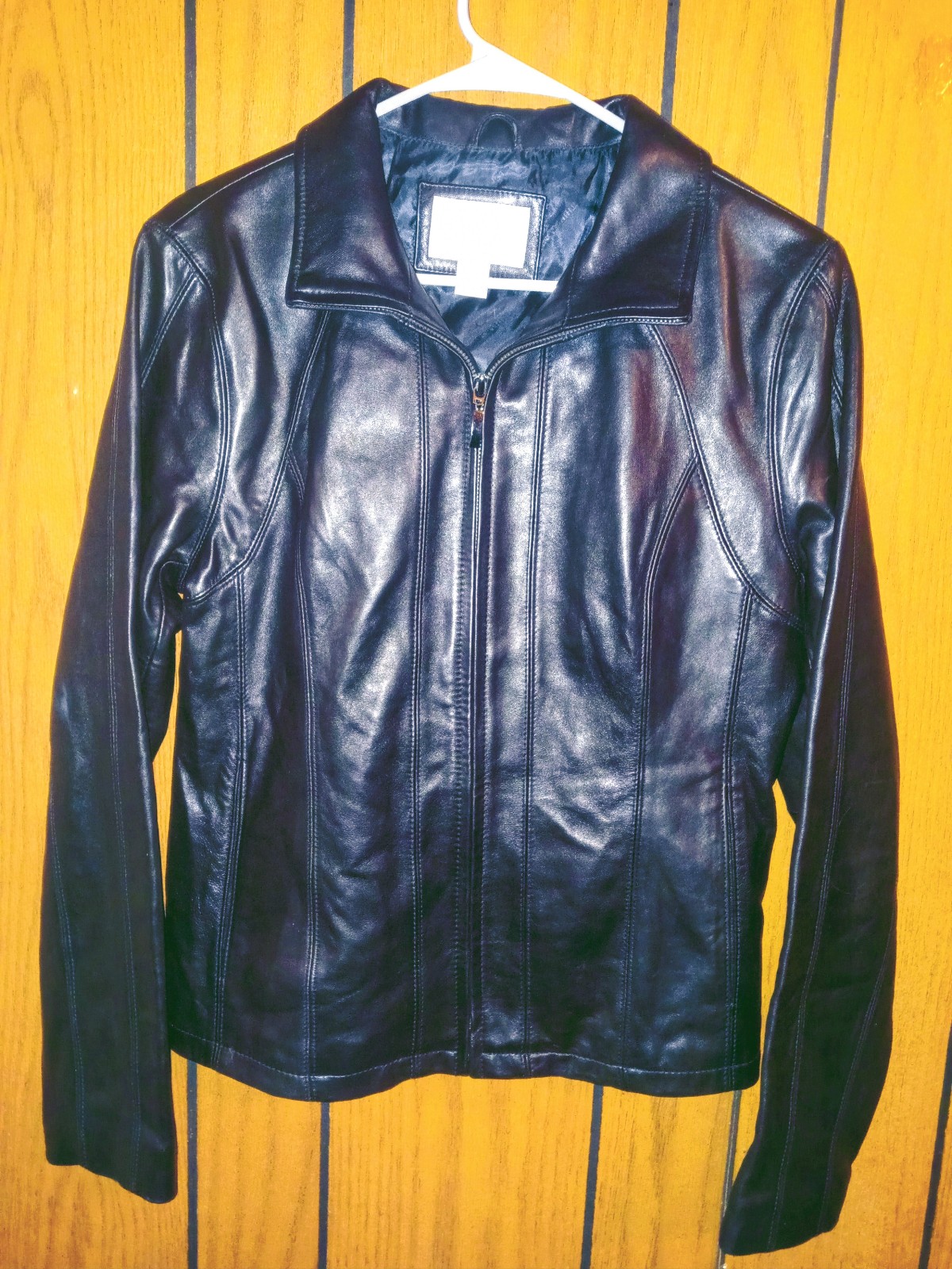 Worthington lambskin black leather jacket