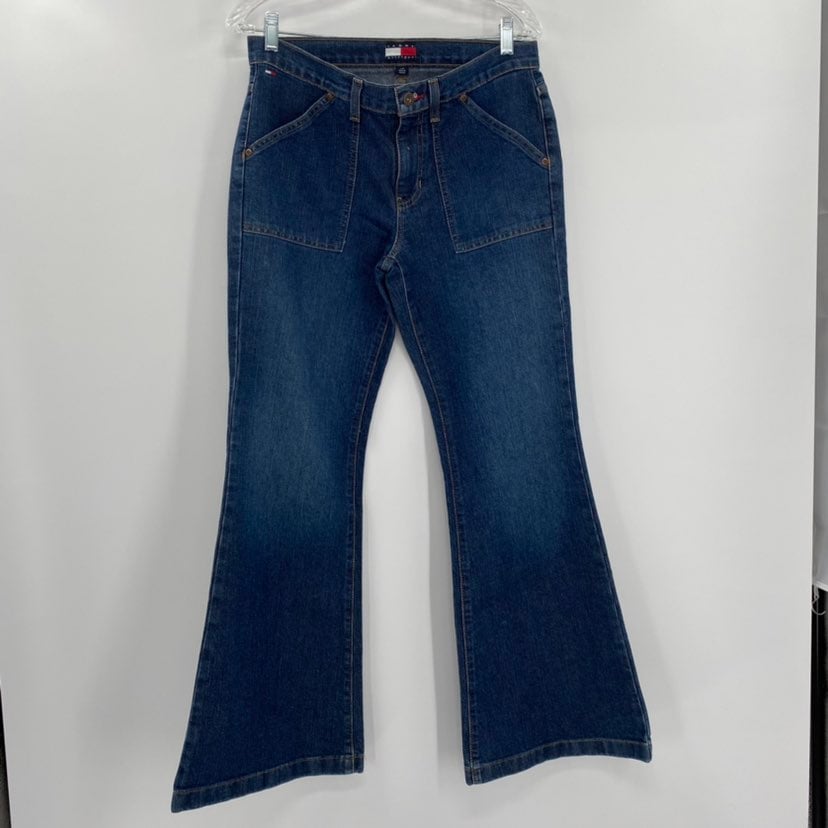 TOMMY HILFIGER Y2K Wide Flare Flag Jeans