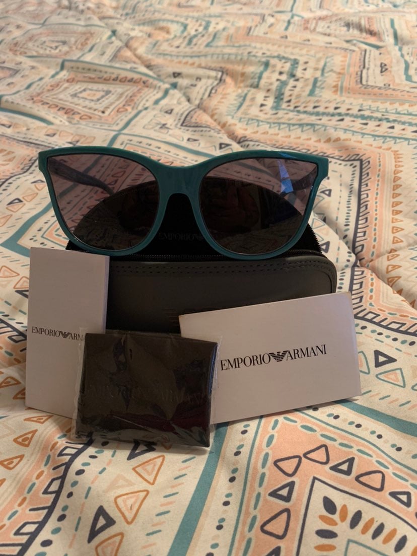 Teal Armani sunglasses