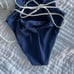 NWT Onia Margherita One-Piece Swimsuit Size Small Blue White High Neck Strappy