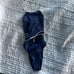 NWT Onia Margherita One-Piece Swimsuit Size Small Blue White High Neck Strappy