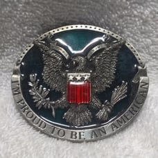 I'm Proud To Be An American Color Eagles Crest Center Bergamot 1981 Great Shape