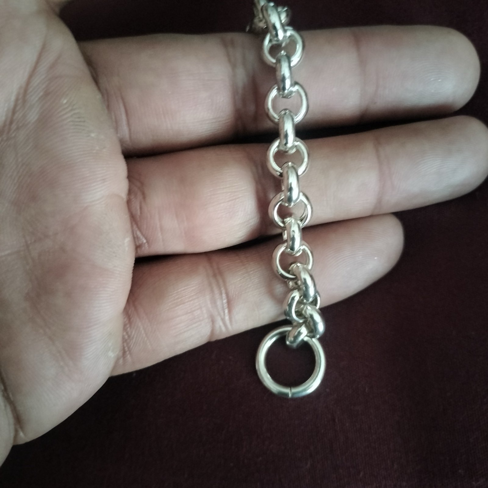 Sterling Silver Open Round Link 7 Inch Bracelet
