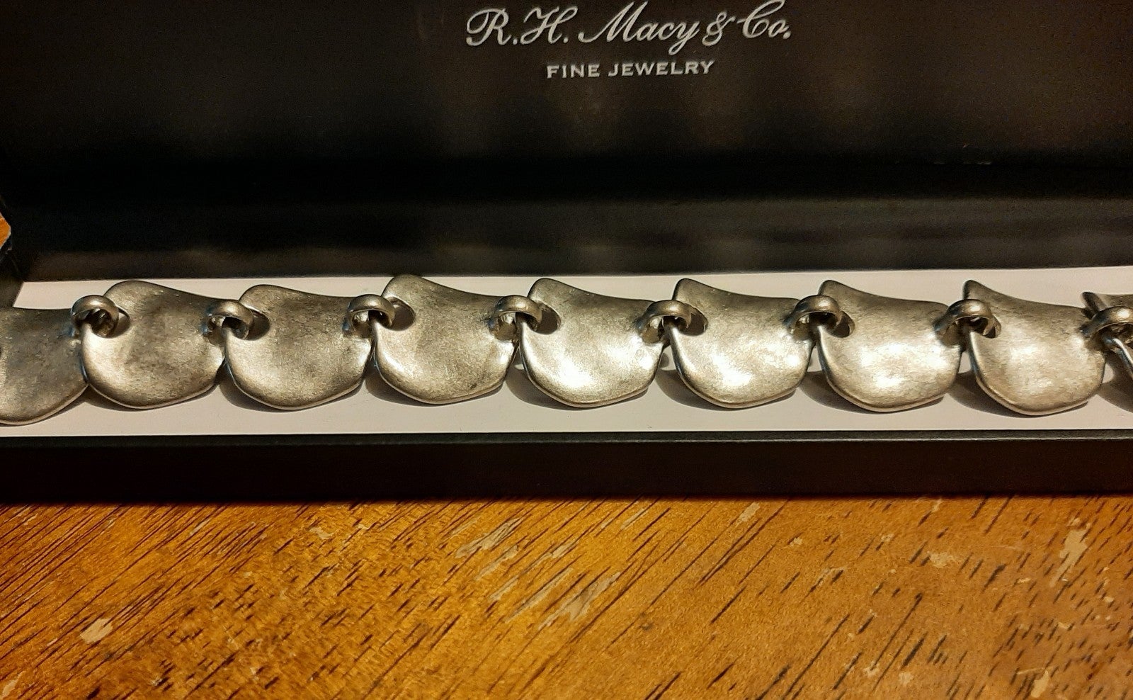 Rare Donna Karen NY Silver Petal Bracelet