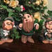 St Patrick's Day Leprechaun friends, one w/ pot of gold and four leaf clovers