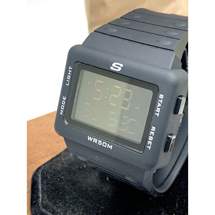 Skechers Men's Watch SR1077W Digital Sport Quartz Black Rubber Band 44mm