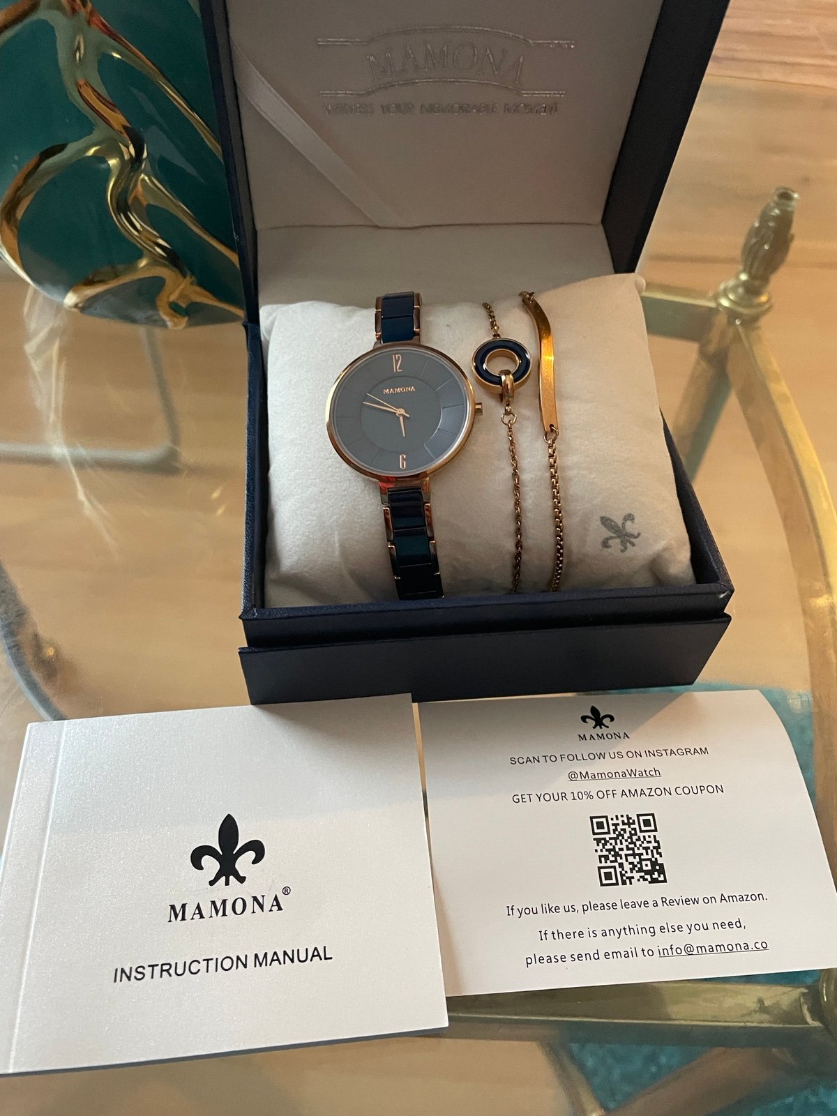 British Brand Watch set Navy Blue women’s watch with bracelets