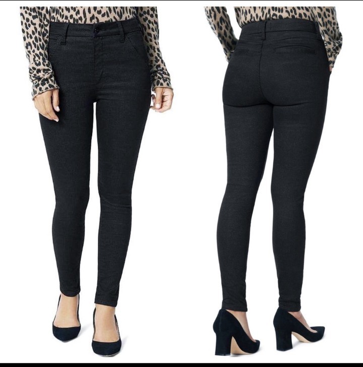 NEW Joe's Jean Sz 32 Black Hi(rise) Honey Shimmer Plaid Curvy Ankle Skinny