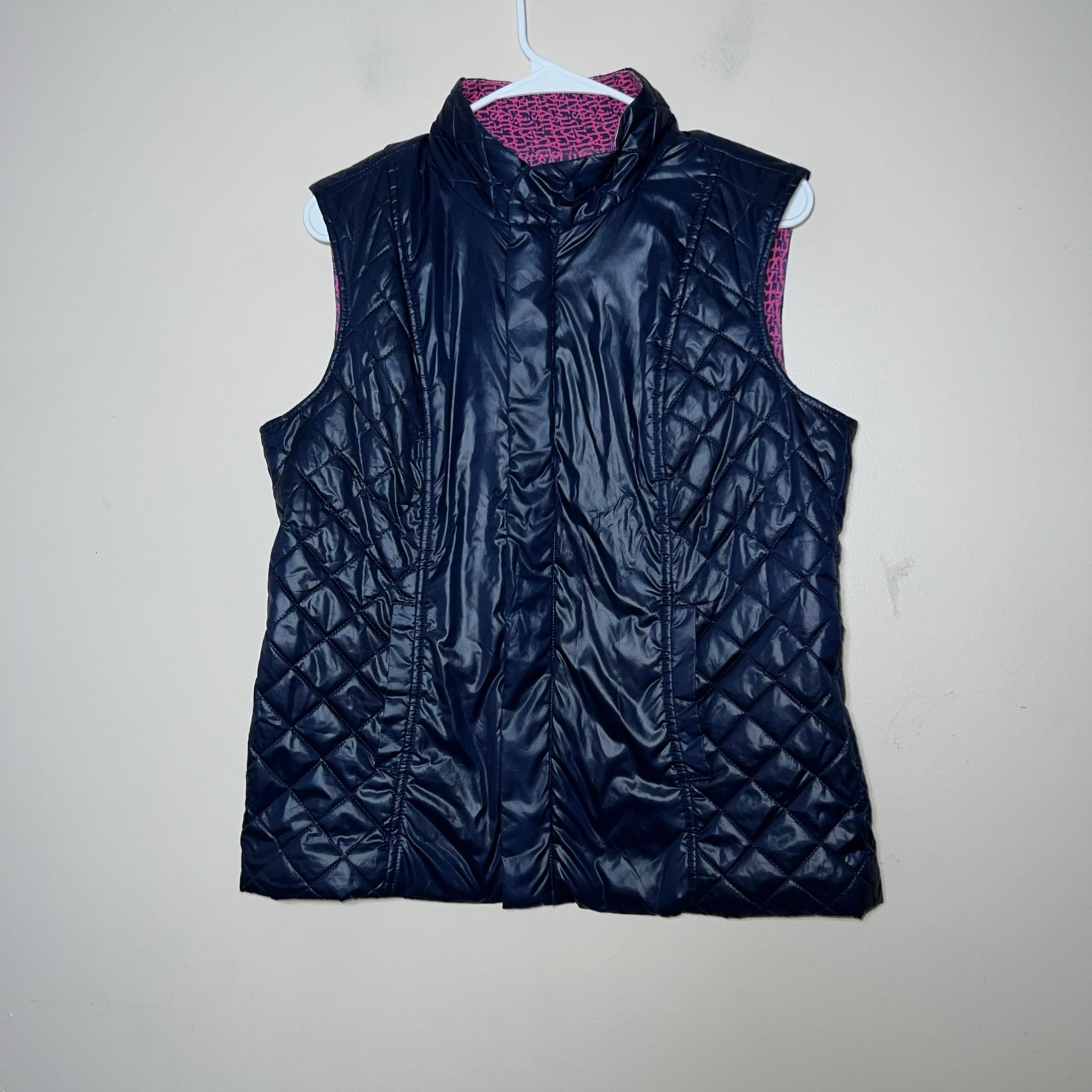 Lilly Pulitzer Quilted Vest Navy Blue Women’s Size Medium