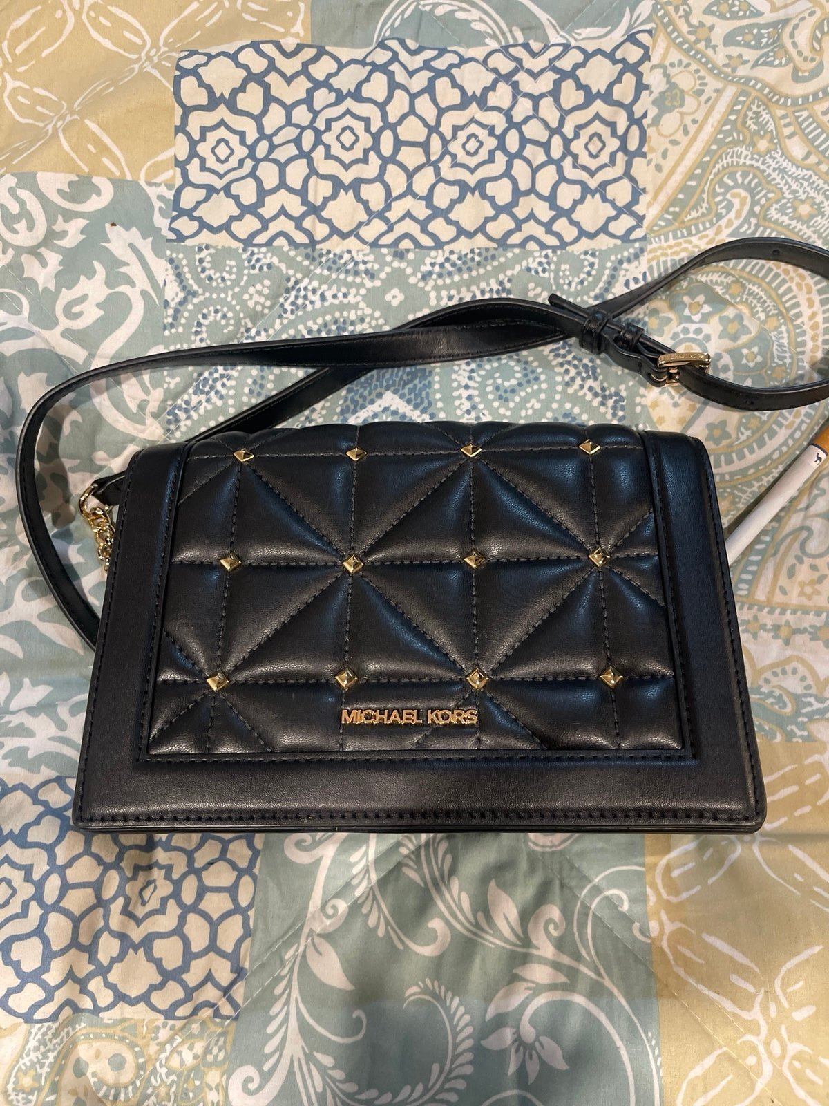 Michael Kors Black Quilted Crossbody Purse