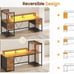 59in Computer Desk with 4 Drawers, Shelves and LED Lights (Free delivery)