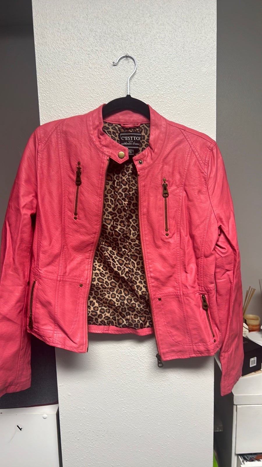 C’esto Pink Leather Jacket