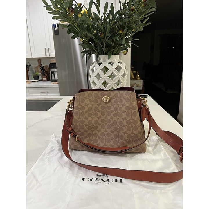 COACH Signature Coated Canvas Willow Shoulder Bag C3890