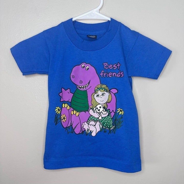 Vintage 1990s Purple Dinosaur T-Shirt, Kids Size 2-4 Best Friends Barney