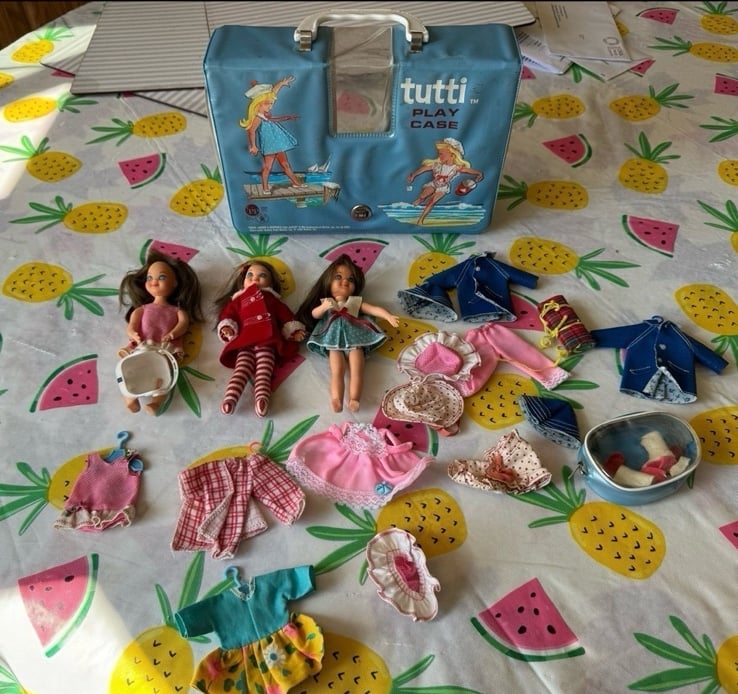 Vintage Tutti Dolls and Play Case Accessory Lot