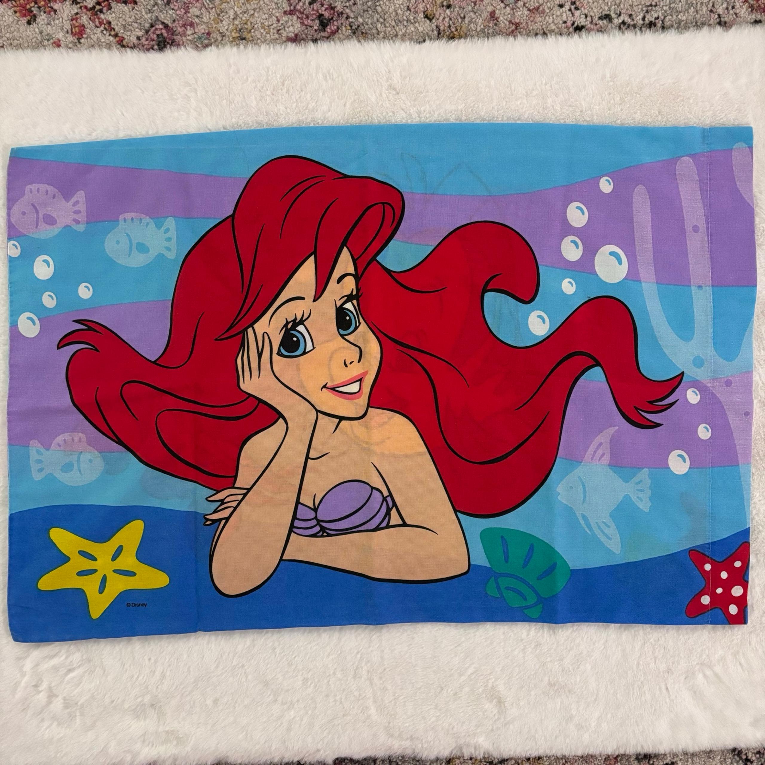 Disney Vintage 90's Ariel Little Mermaid Standard Pillow Case