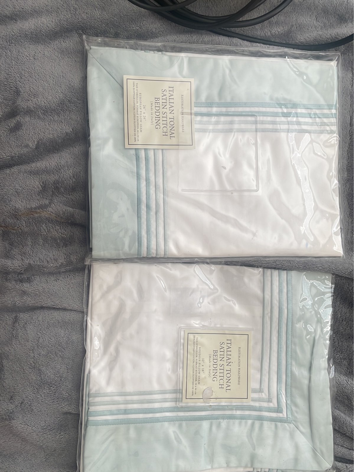 Italian tonal satin stitch bedding