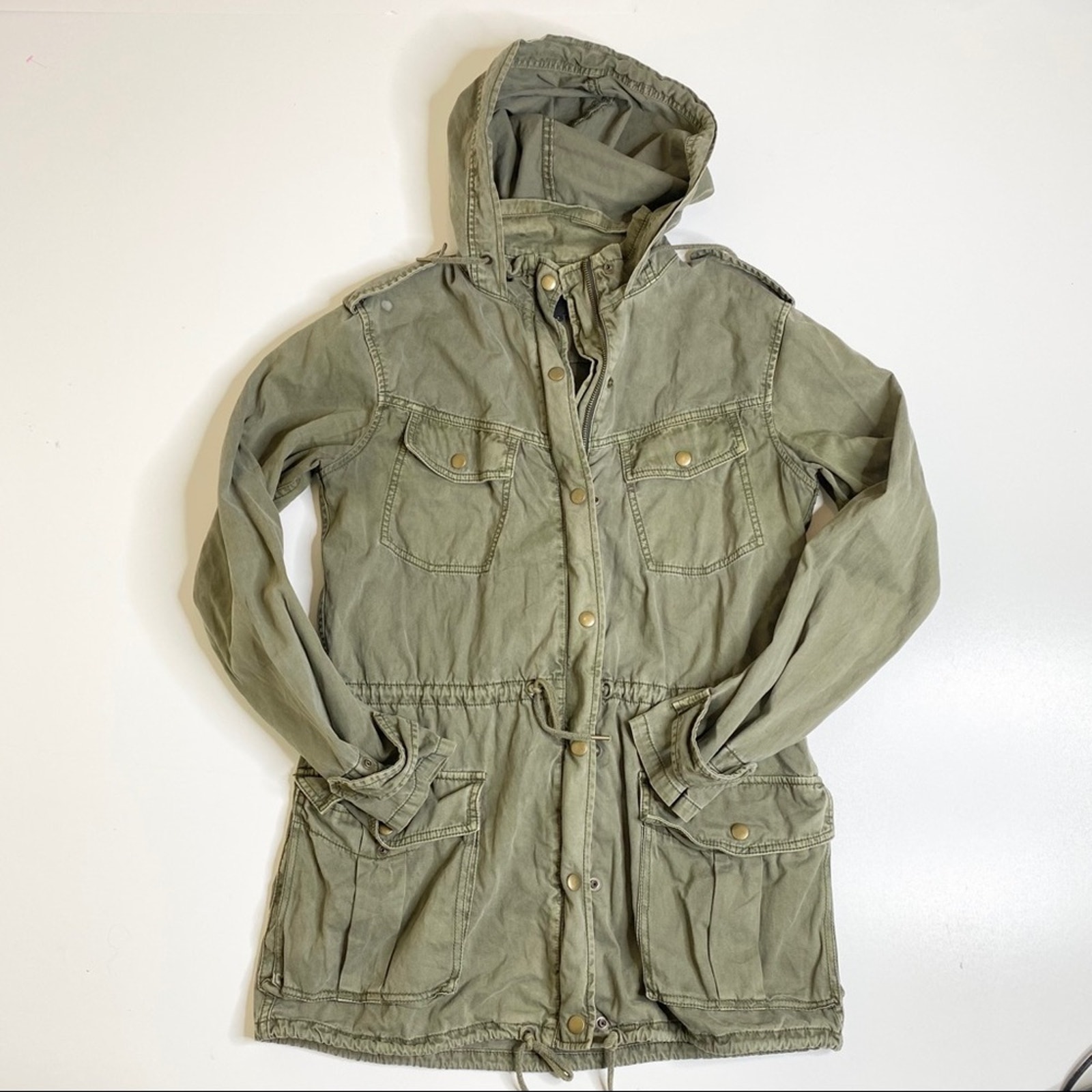 Aritzia Talula Trooper Green Hooded Utility Jacket S