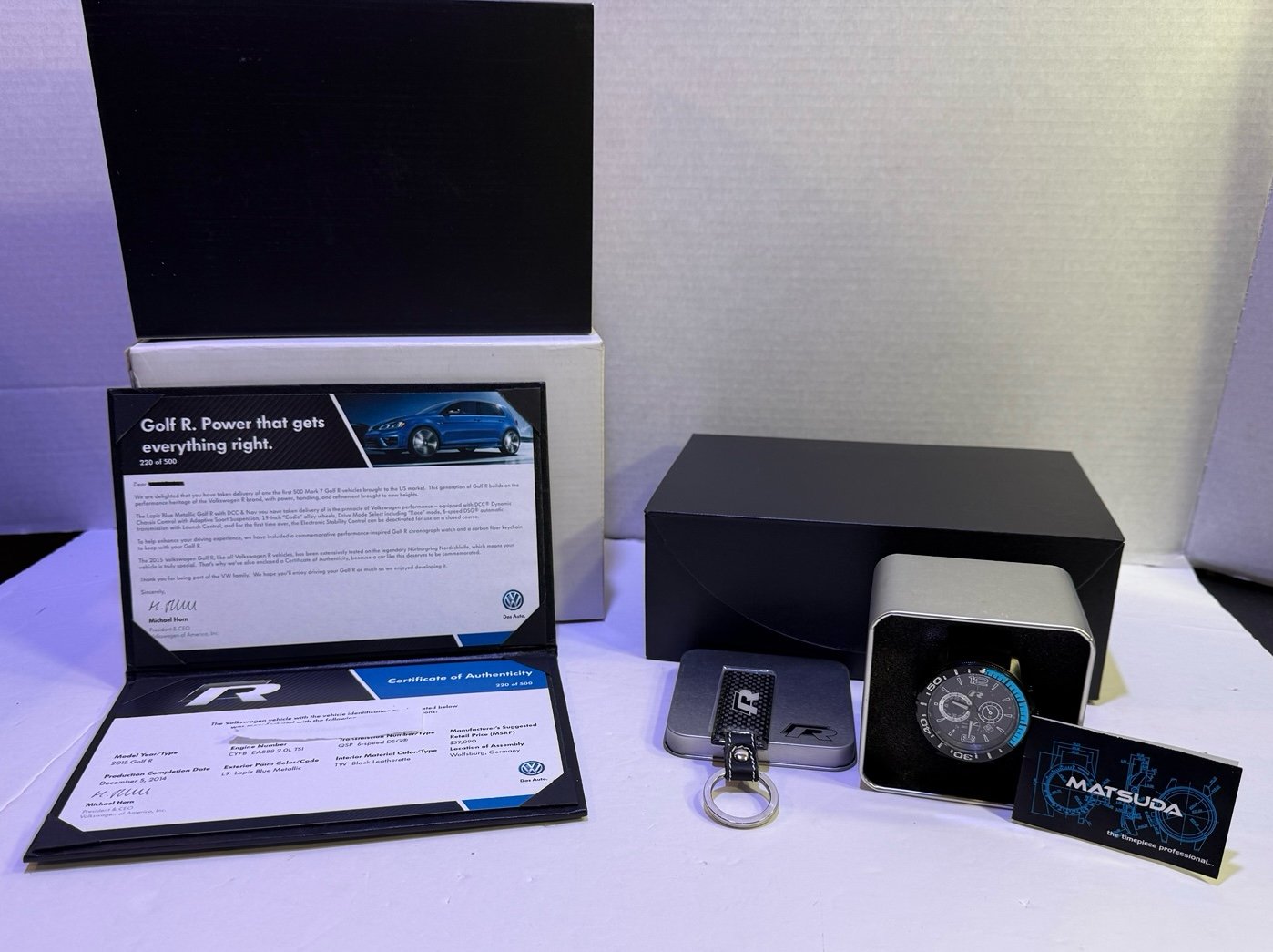 Volkswagen Golf-R limited edition watch & key ring set- with certificate of auth