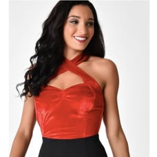 NWT UniqueVintage Velvet Rita Halter Top
