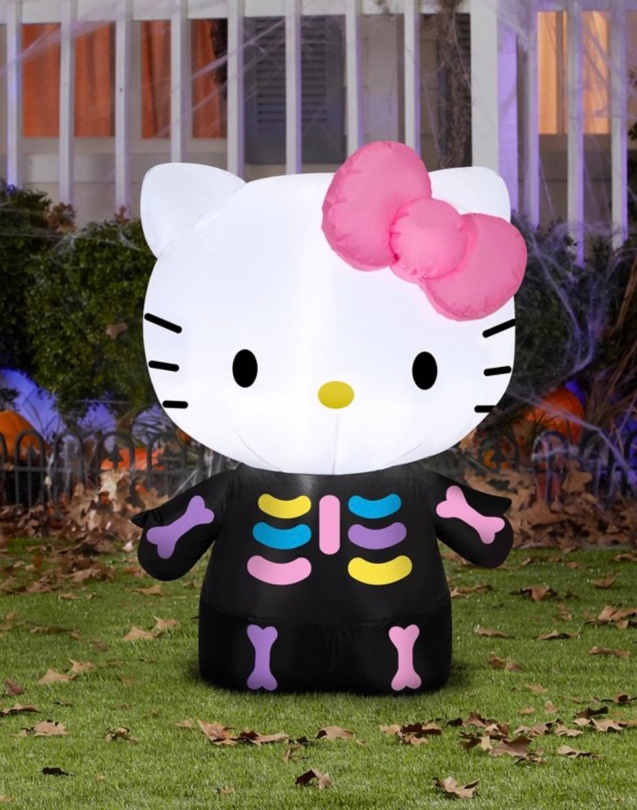 Gemmy airblown hello kitty neon skeleton