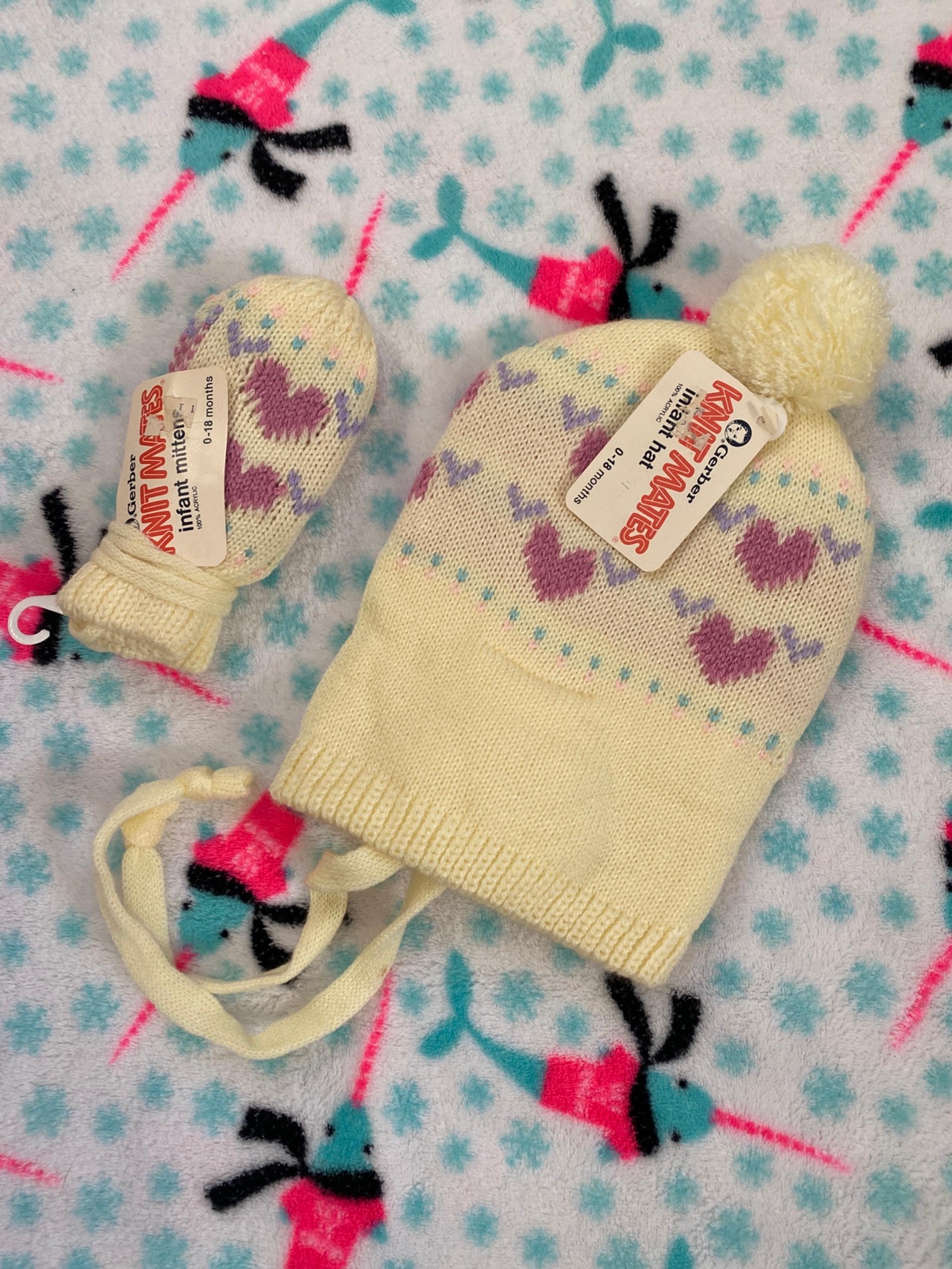 Gerber infant hat and mittens