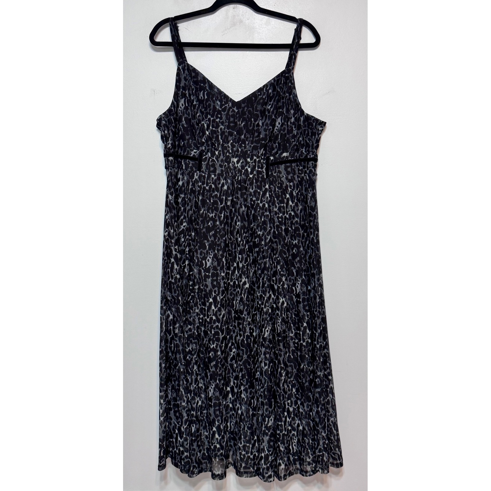 Torrid Black Leopard Print Midi Dress Plus Size 2X Cocktail Slip Minimalist Chic